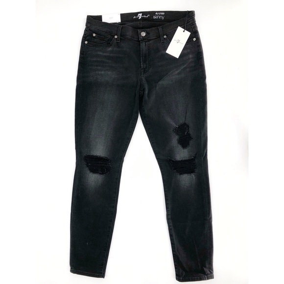 7 For All Mankind The Destroyed Ankle Skinny - Picture 3 of 4